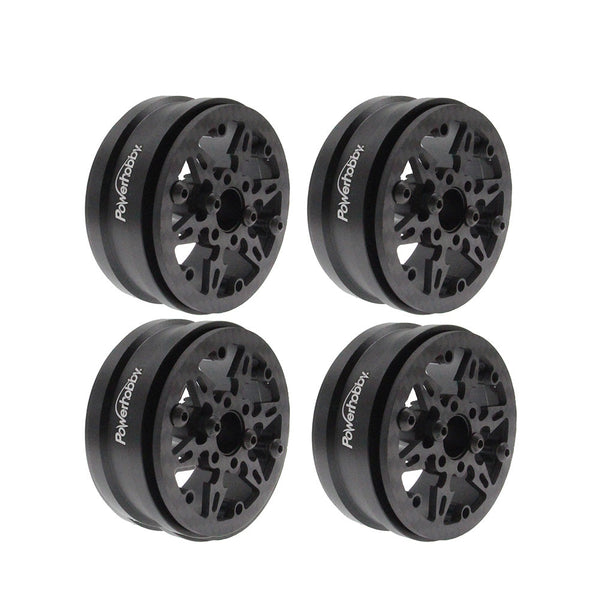 Powerhobby 1.9" Carbon Fiber Lightweight Beadlock Wheels E 1/10 Rock Crawler