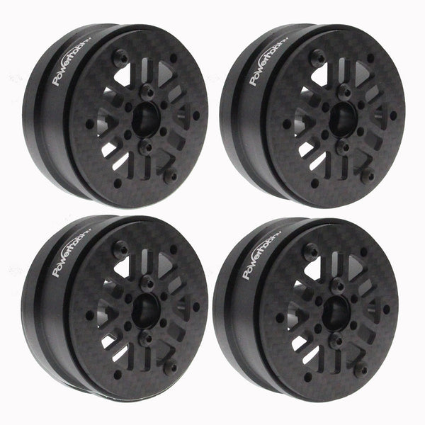 Powerhobby 1.9" Carbon Fiber Lightweight Beadlock Wheels F 1/10 Rock Crawler