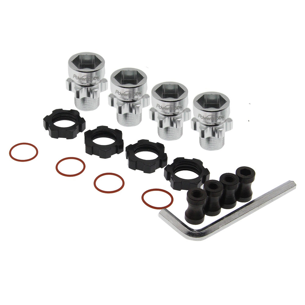 Powerhobby 12mm to 17mm W/10mm Offset Hex Hub Black FOR Traxxas Slash Rustler