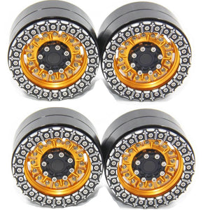 Powerhobby Aluminum 2.2" Beadlock Wheels Gold (4) 1/10 Rock Crawler