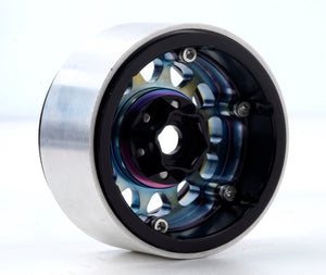 Powerhobby Aluminum 1.9" Beadlock Wheels Green Titanium (4) 1/10 Rock Crawler