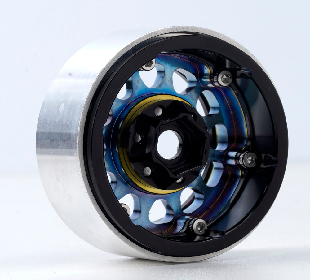 Powerhobby Aluminum 1.9" Beadlock Wheels Titanium (4) 1/10 Rock Crawler