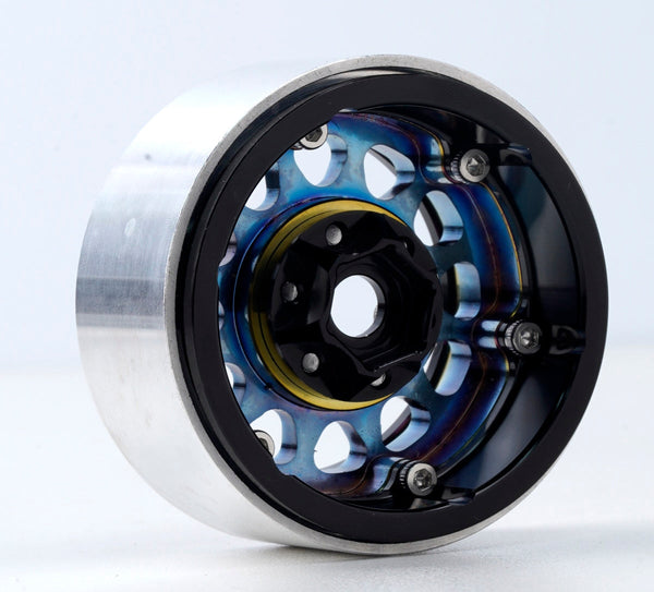 Powerhobby Aluminum 1.9" Beadlock Wheels Titanium (4) 1/10 Rock Crawler