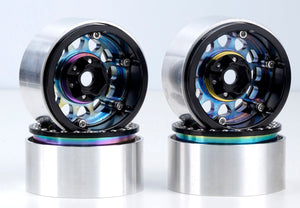 Powerhobby Aluminum 1.9" Beadlock Wheels Titanium (4) 1/10 Rock Crawler