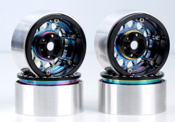 Powerhobby Aluminum 1.9" Beadlock Wheels Titanium (4) 1/10 Rock Crawler