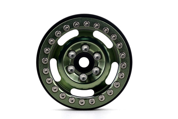 Powerhobby B6 Aluminum 1.9 Beadlock Wheels 9mm Hubs Green (4) 1/10 Rock Crawler