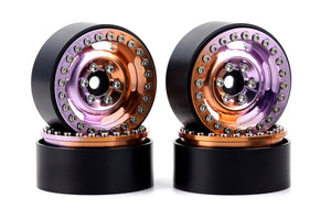 Powerhobby B6 Aluminum 1.9 Beadlock Wheels Orange / Purple (4) 1/10 Rock Crawler