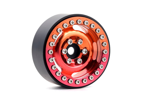 Powerhobby B6 Aluminum 1.9 Beadlock Wheels Orange / Red (4) 1/10 Rock Crawler