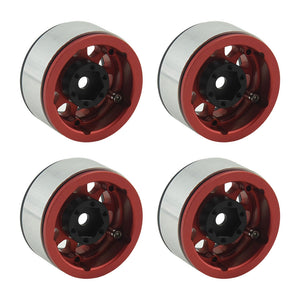 Powerhobby Aluminum 2.2" Beadlock Wheels Red (4) 1/10 Rock Crawler