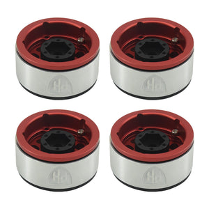 Powerhobby Aluminum 1.55" Beadlock Wheels Red (4) 1/10 Rock Crawler