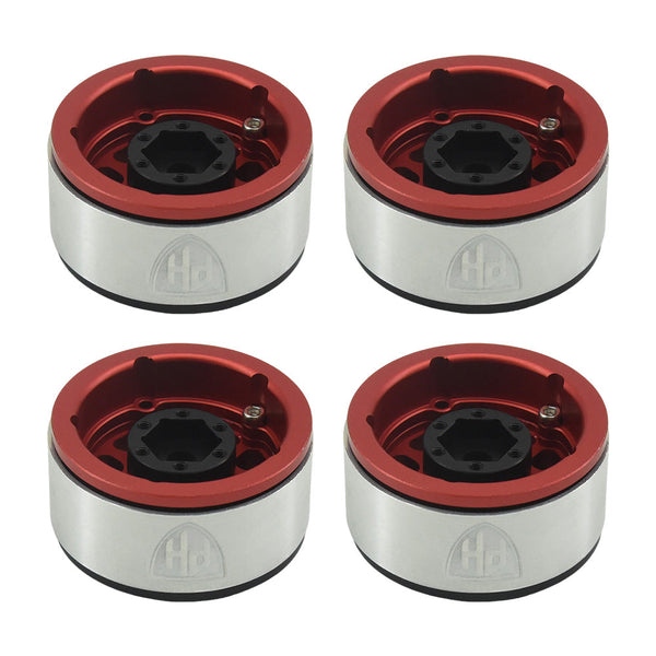 Powerhobby Aluminum 1.55" Beadlock Wheels Red (4) 1/10 Rock Crawler
