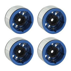 Powerhobby Aluminum 1.55" Beadlock Wheels Blue (4) 1/10 Rock Crawler