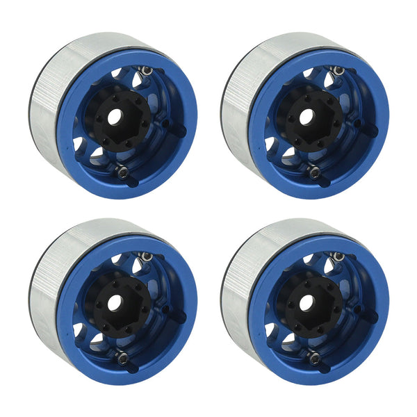 Powerhobby Aluminum 1.55" Beadlock Wheels Blue (4) 1/10 Rock Crawler