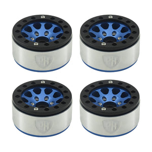 Powerhobby Aluminum 1.55" Beadlock Wheels Blue (4) 1/10 Rock Crawler