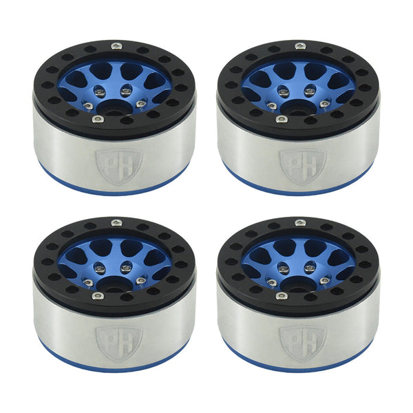 Powerhobby Aluminum 1.55" Beadlock Wheels Blue (4) 1/10 Rock Crawler