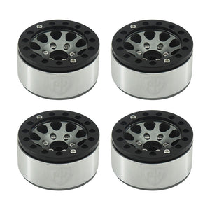 Powerhobby Aluminum 1.55" Beadlock Wheels Grey (4) 1/10 Rock Crawler