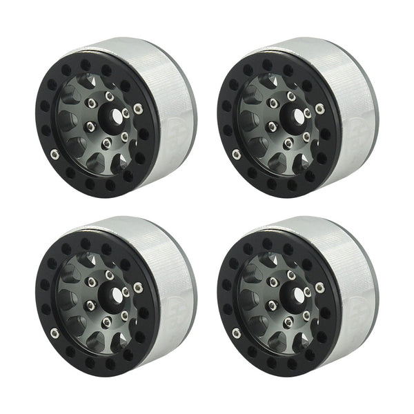 Powerhobby Aluminum 1.55" Beadlock Wheels Grey (4) 1/10 Rock Crawler