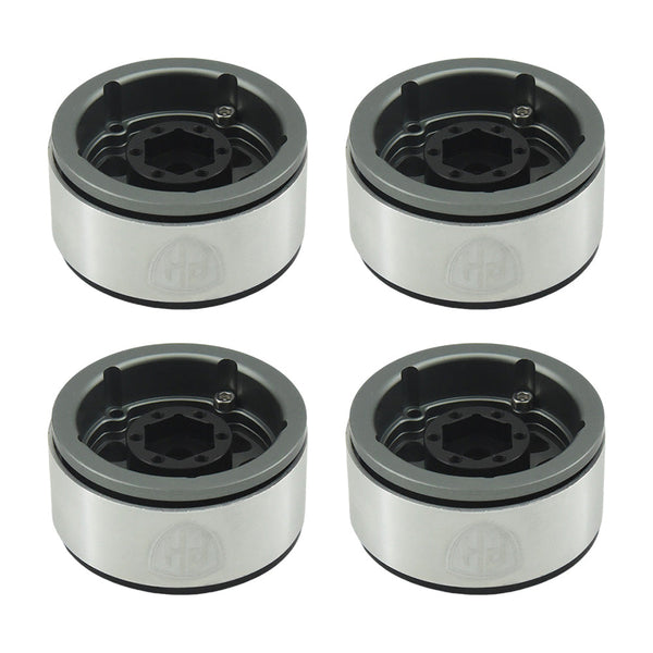 Powerhobby Aluminum 1.55" Beadlock Wheels Grey (4) 1/10 Rock Crawler