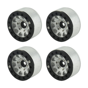 Powerhobby Aluminum 1.55" Beadlock Wheels Silver (4) 1/10 Rock Crawler