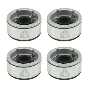 Powerhobby Aluminum 1.55" Beadlock Wheels Silver (4) 1/10 Rock Crawler