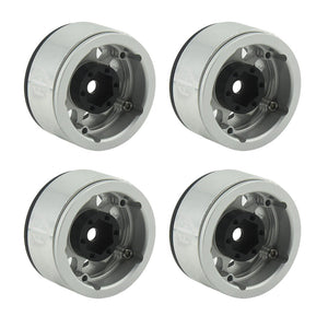 Powerhobby Aluminum 1.55" Beadlock Wheels Silver (4) 1/10 Rock Crawler