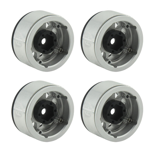 Powerhobby Aluminum 1.55" Beadlock Wheels Silver (4) 1/10 Rock Crawler