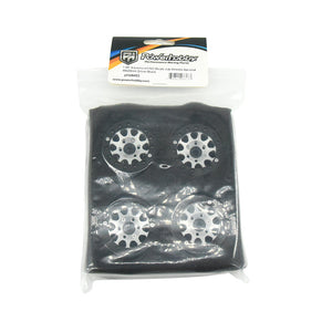 Powerhobby Aluminum 1.55" Beadlock Wheels Silver (4) 1/10 Rock Crawler