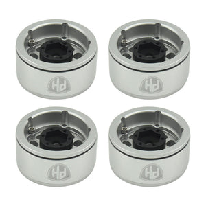Powerhobby Aluminum 1.55" Beadlock Wheels Silver (4) 1/10 Rock Crawler