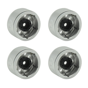 Powerhobby Aluminum 1.55" Beadlock Wheels Silver (4) 1/10 Rock Crawler