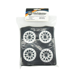 Powerhobby Aluminum 1.55" Beadlock Wheels Silver (4) 1/10 Rock Crawler