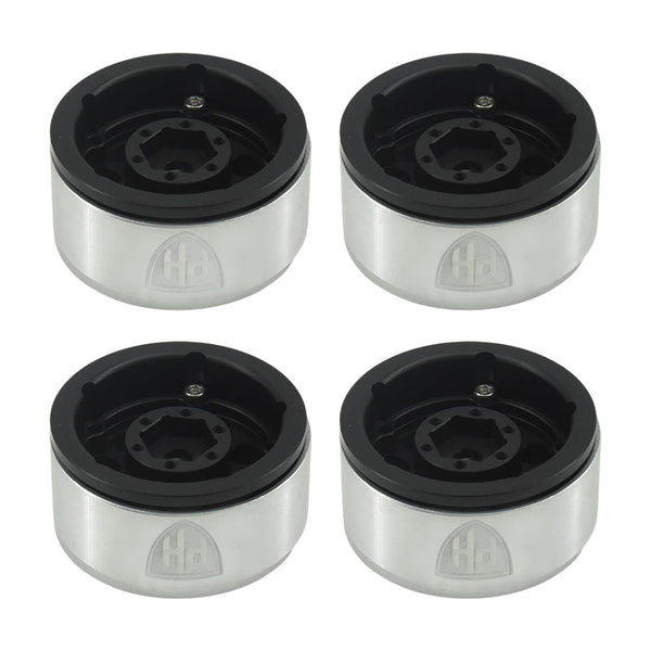 Powerhobby Aluminum 1.55" Beadlock Wheels Black (4) 1/10 Rock Crawler