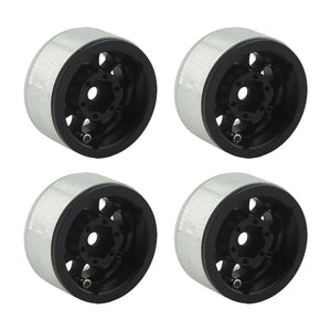 Powerhobby Aluminum 1.55" Beadlock Wheels Black (4) 1/10 Rock Crawler