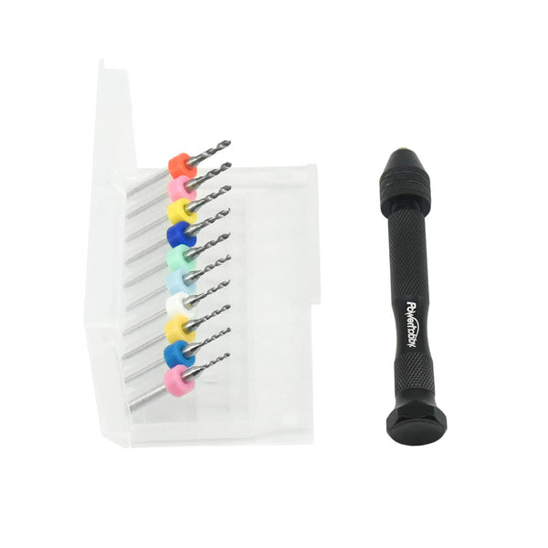 Powerhobby 1.1 - 2.0mm Precision Shock Piston Drill Bit / Hand Drill set