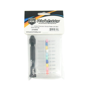 Powerhobby 1.1 - 2.0mm Precision Shock Piston Drill Bit / Hand Drill set