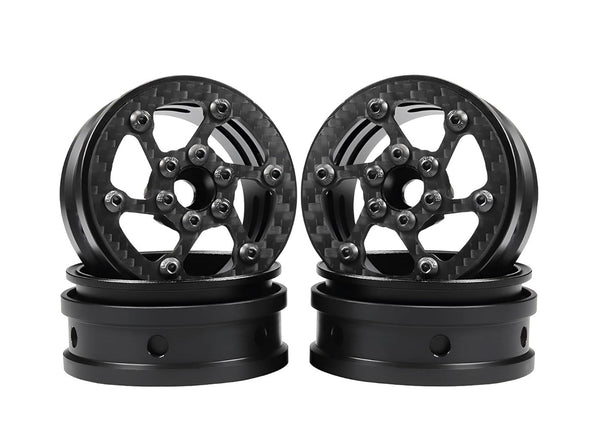 Powerhobby 2.2" Carbon Fiber Lightweight Beadlock Wheels 1/10 Rock Crawler C