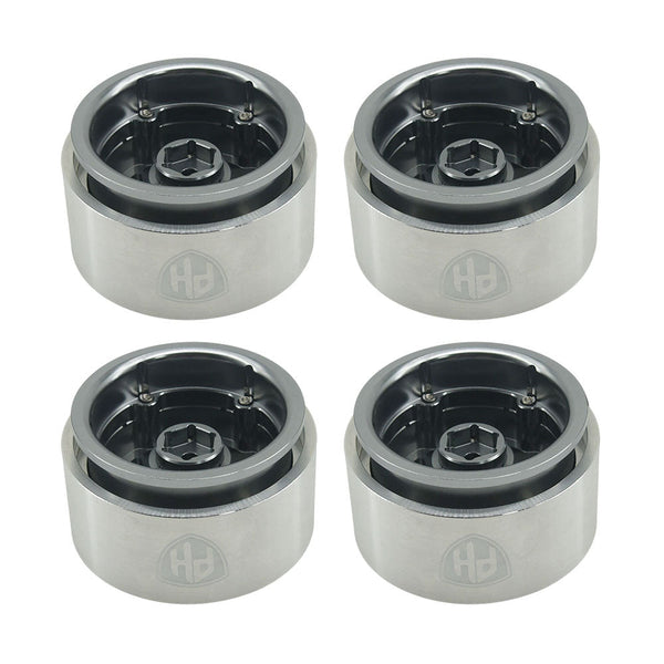 Powerhobby 1.9" 10MM Offset Aluminum Wheels Titanium (4) 1/10 Crawler