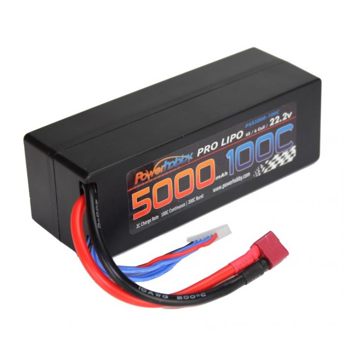 Power Hobby 6S 22.2V 5000MAH 100C W Deans Hard Case