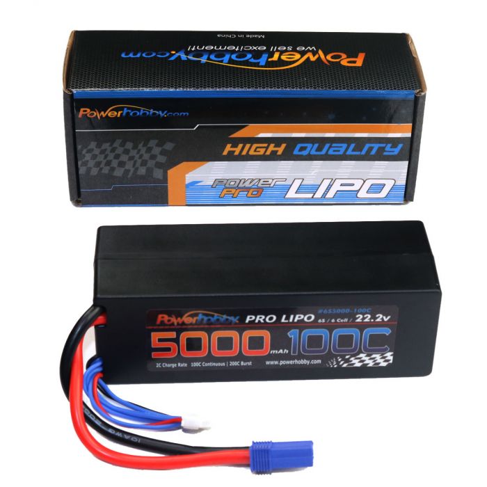 Power Hobby 6S 22.2V 5000MAH 100C W EC5 Hard Case