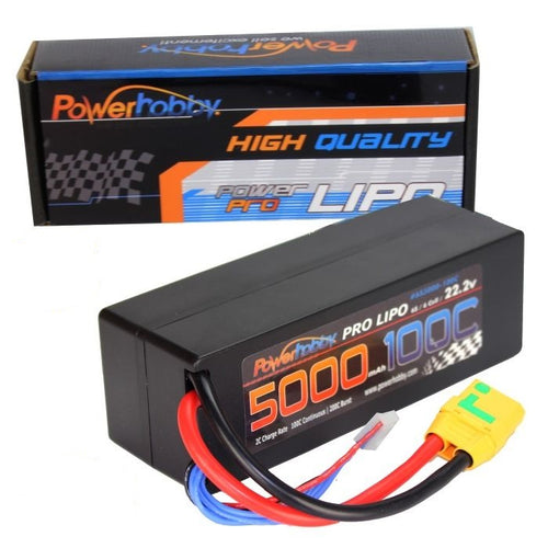 Power Hobby 6S 22.2V 5000MAH 100C W XT90 Hard Case
