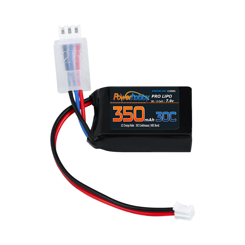 Powerhobby 7.4V 350mAh 2S 50C LiPo Battery w PH2.0 Plug Fits Losi Mico-B