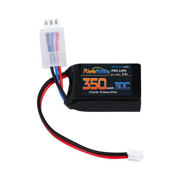 Powerhobby 7.4V 350mAh 2S 50C LiPo Battery w PH2.0 Plug Fits Losi Mico-B