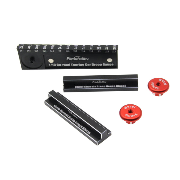 Powerhobby 1:10 Touring Car Droop Gauge & Wheel Set