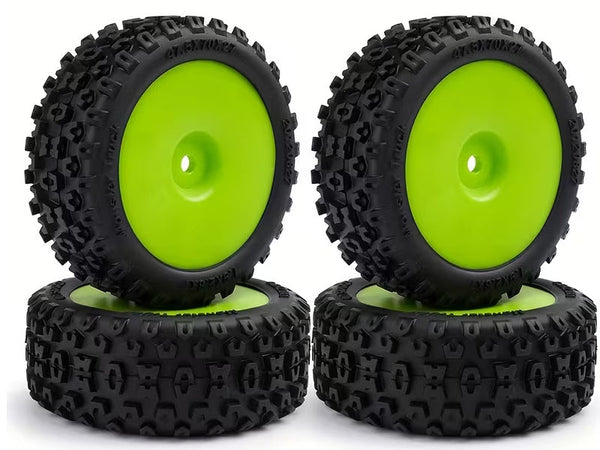 Arrma Typhon Grom Mounted Tires / Wheels (4) Green
