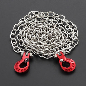 Powerhobby High End Metal Trailer Hook Silver Chain Red 1/10 Crawler Accessory