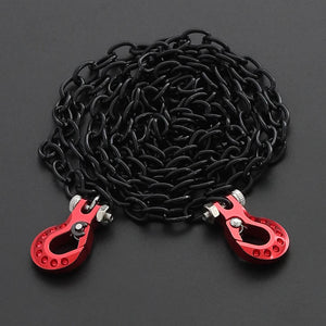 Powerhobby High End Metal Trailer Hook Black Chain RED 1/10 Crawler Accessory