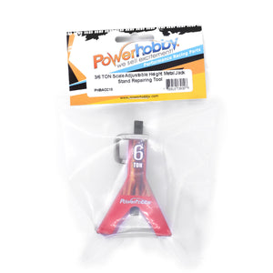 Powerhobby 3/6 Ton RC Scale Adjustable Height Metal Jack Stand RED