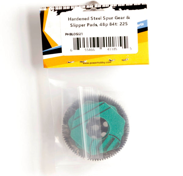 Powerhobby Hardened Steel Spur Gear & Slipper Pads 48p 84t Losi 22S