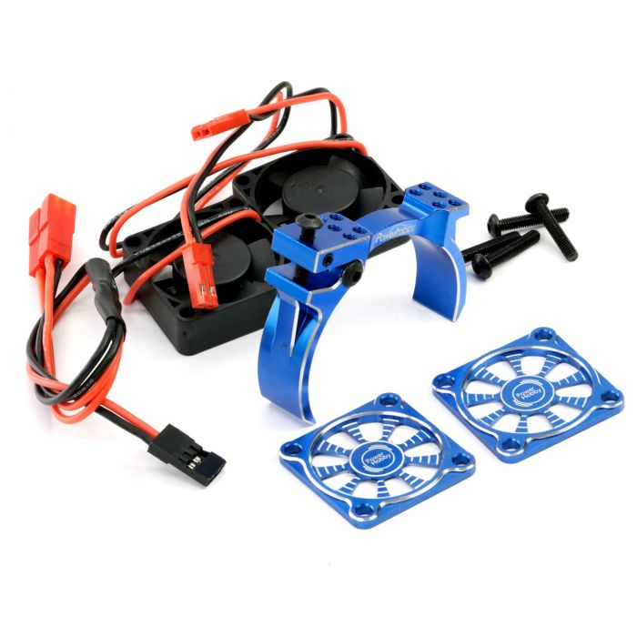 Power Hobby 1/10 Aluminum Heatsink Mount 30mm Twin Turbo Cooling Fans