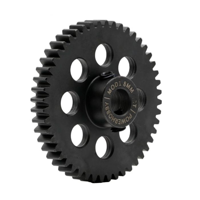 Power Hobby Hardened Steel 50T Mod1 8mm Pinion Gear with 2 Grub Screws