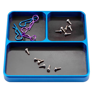 Powerhobby Metal Screw Tray w Magnetic Pad Holder Blue